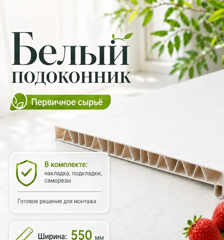 Подоконник ПВХ МастерПласт белый 700мм