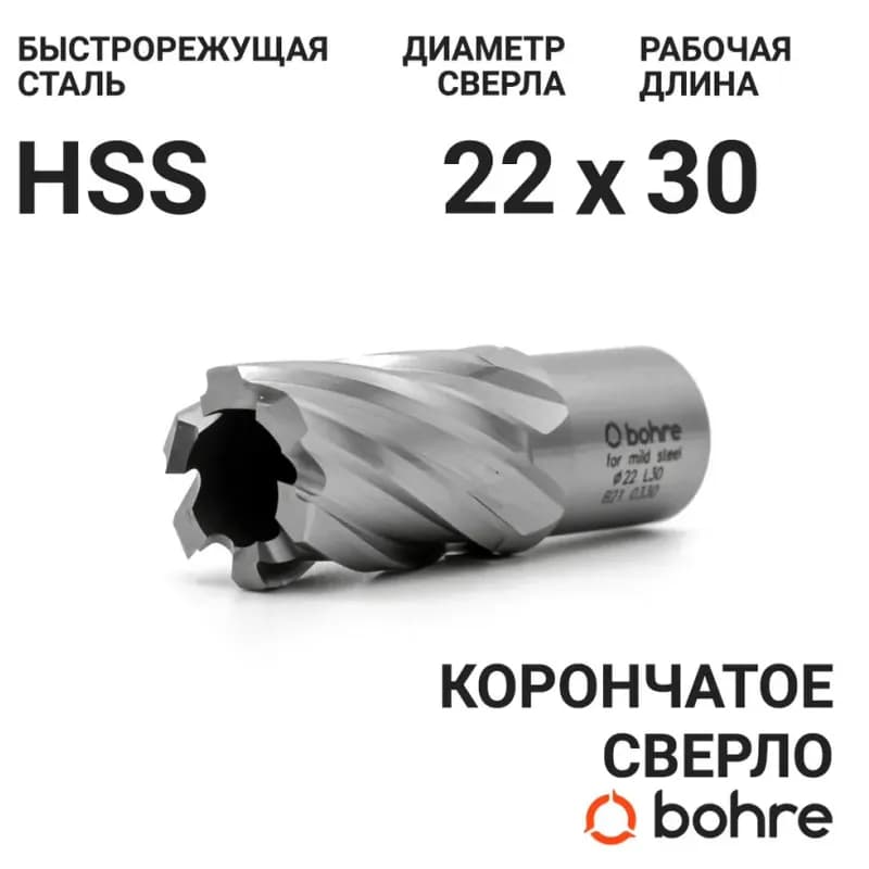 Сверло корончатое с хвостовиком 19 мм
