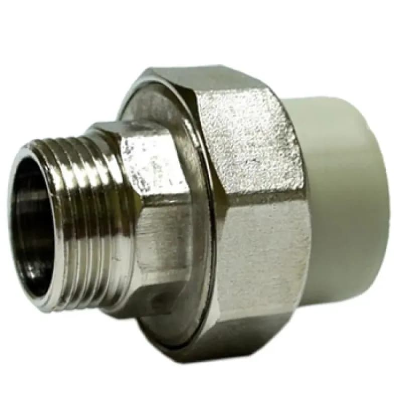 Серый ПП Чех муфта комбинированная наружная 32×1"