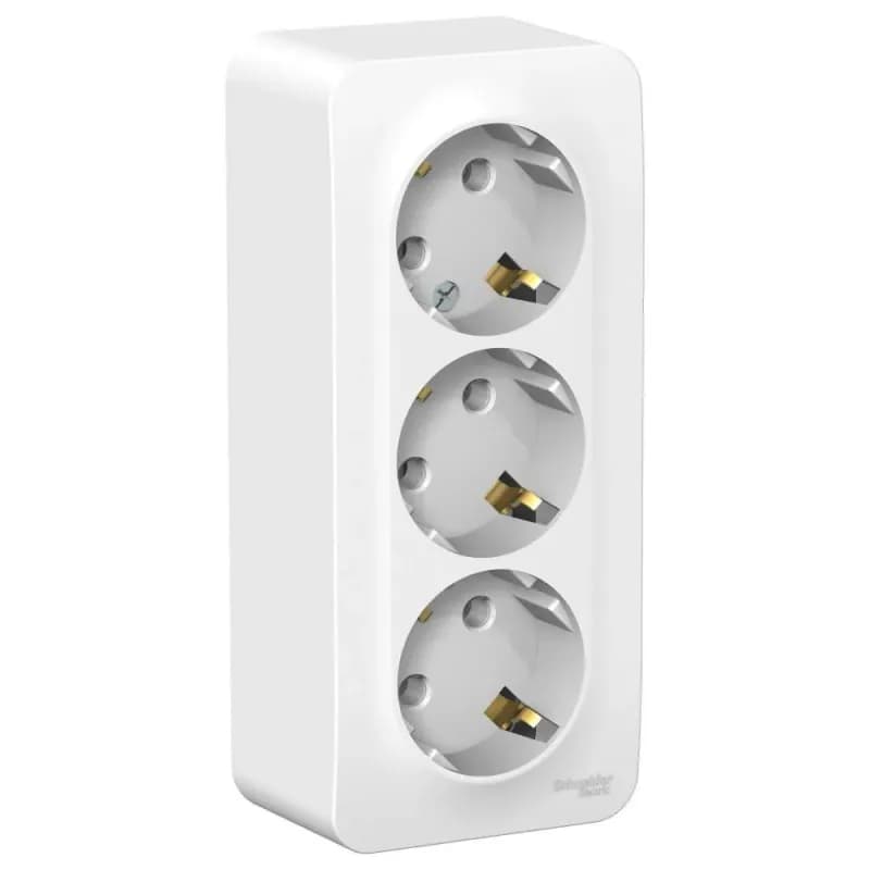 Розетка Schneider Electric "Blanca", 4-м ОП, 16А, 250В, без шторок, без заземления, цвет: белый, BLNRA000411