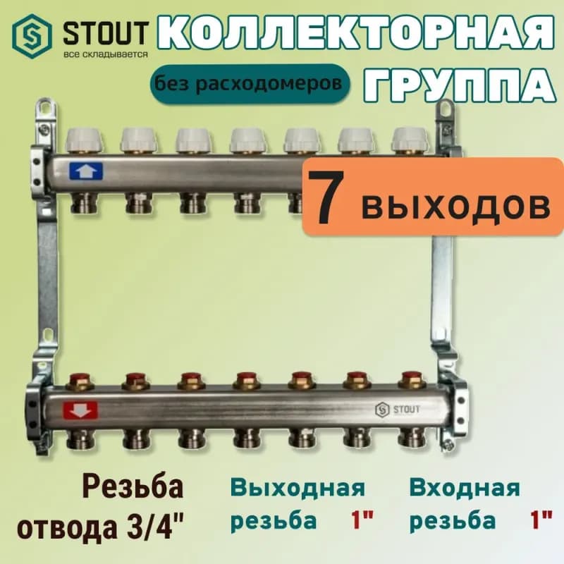 СТОУТ коллектор без расходомера 2 выходов