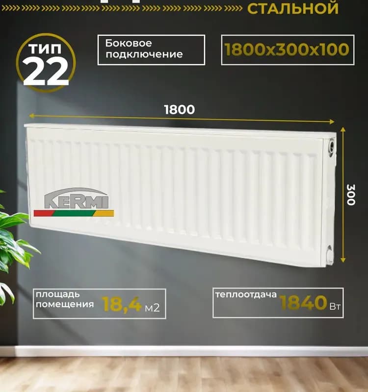 Kermi радиатор панельный нижний 22/200×2000