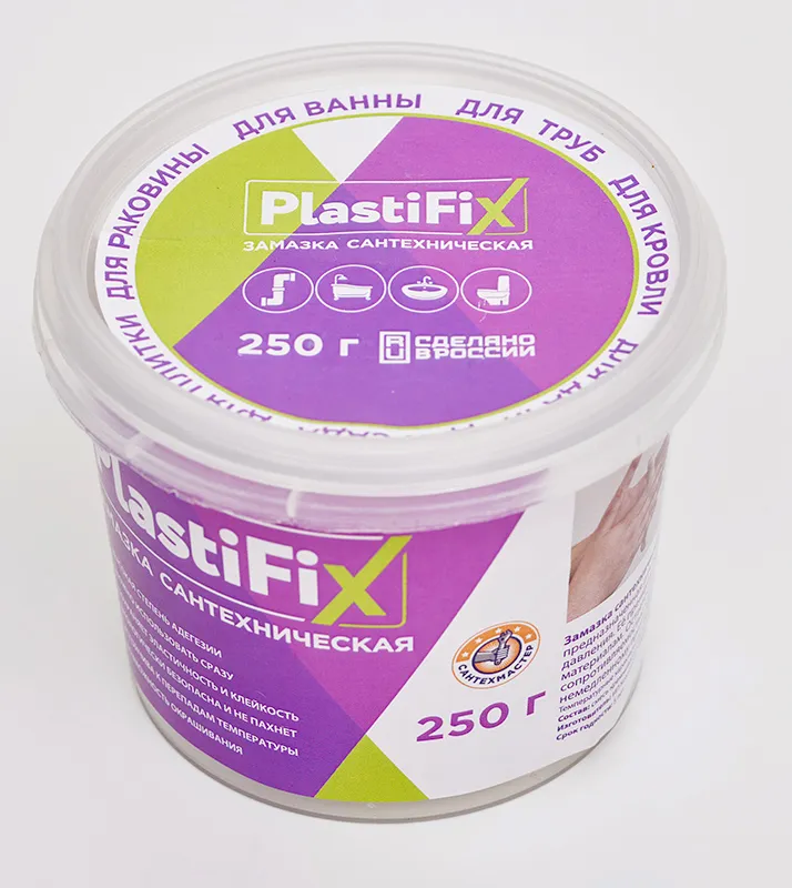 Замазка сантехническая, банка 250г. PlastiFix (12/1шт)
