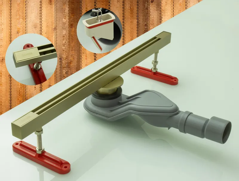 99180-S Трап щелевой 25х800мм (Мат. Золото) GANZER (4/1шт)